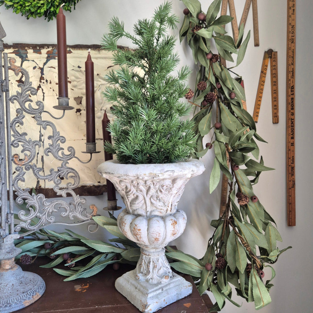 Mini Table Christmas Tree in ornate Pot