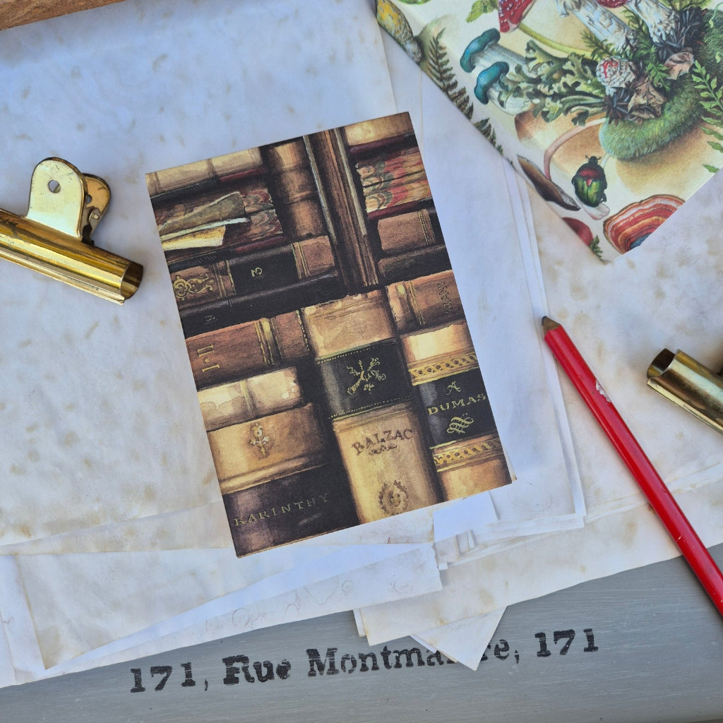 Old books decoratated jotter pad