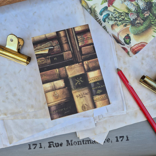 Old books decoratated jotter pad