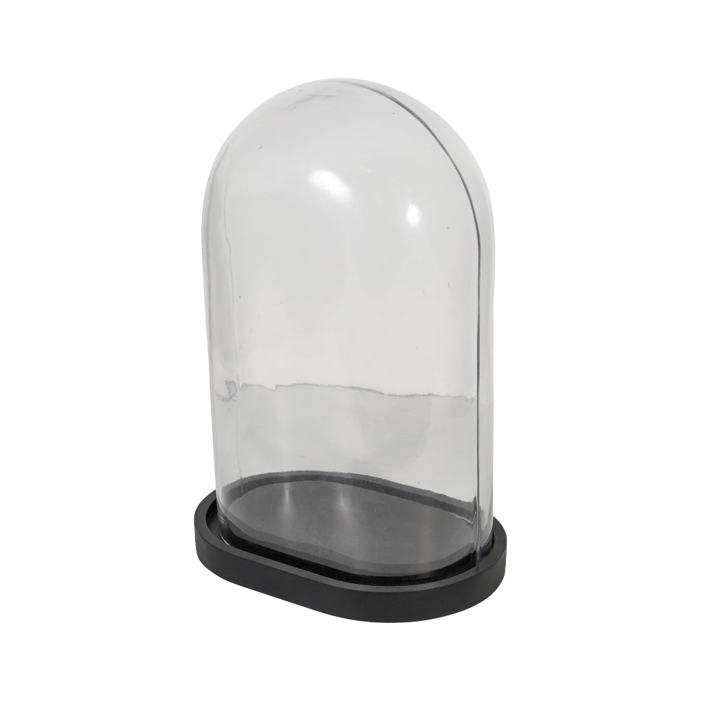 Oval Glass Dome Cloche Side View by French Country Collections