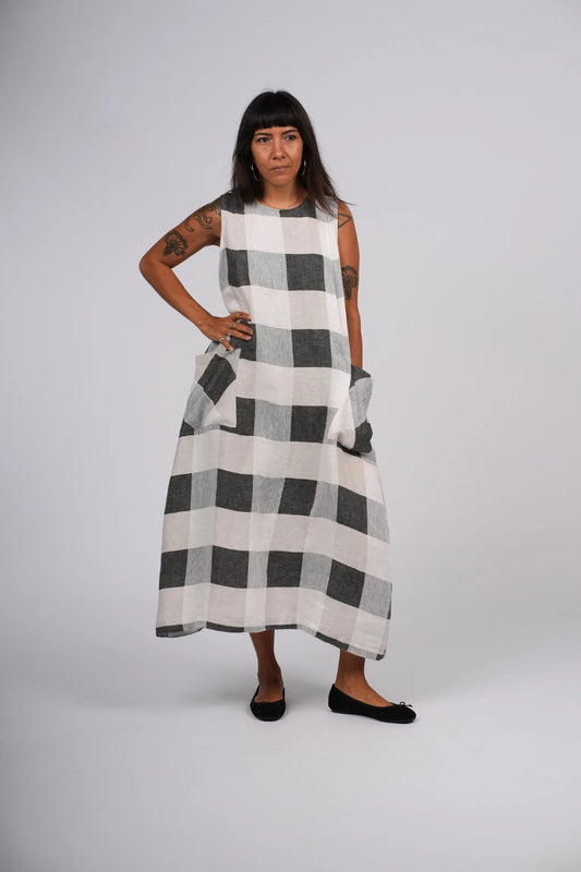 Remy Check Linen Dress