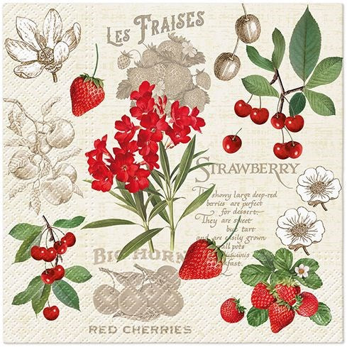 Paper Luncheon Napkins | Summer Red Berries