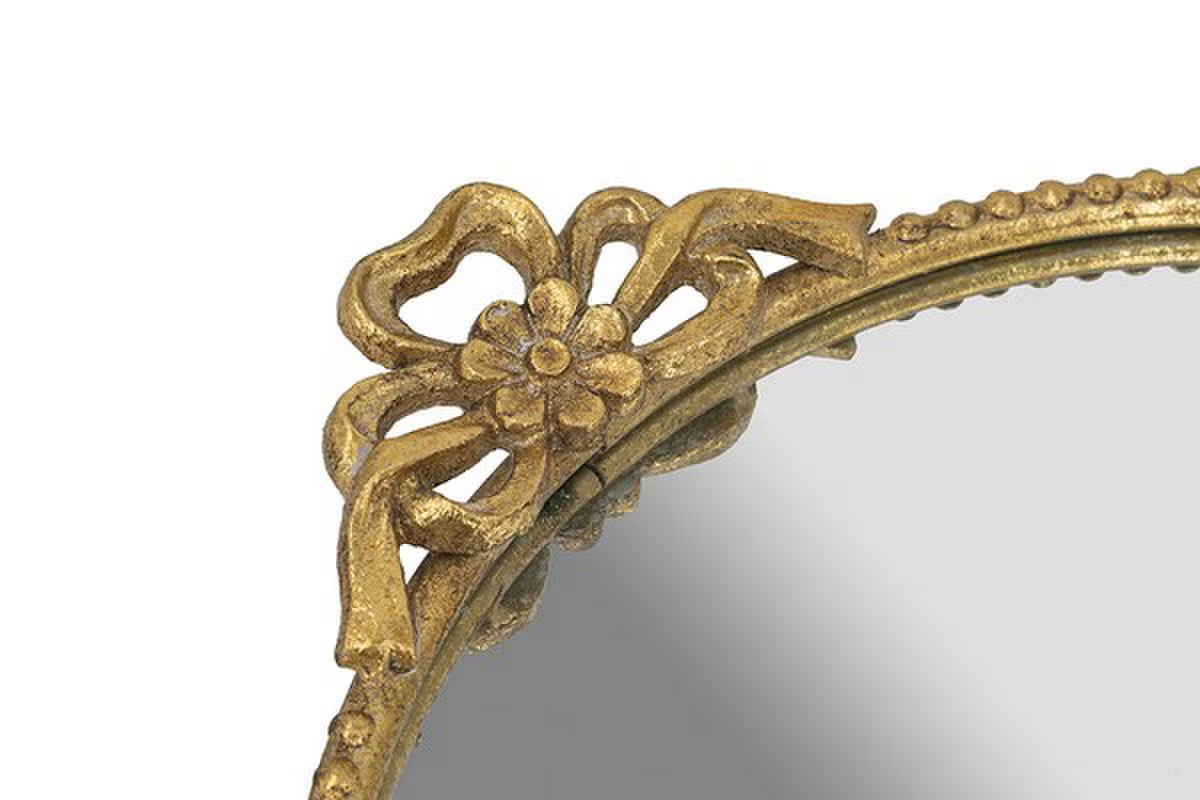 Golden Bow Mirror Tray | Round
