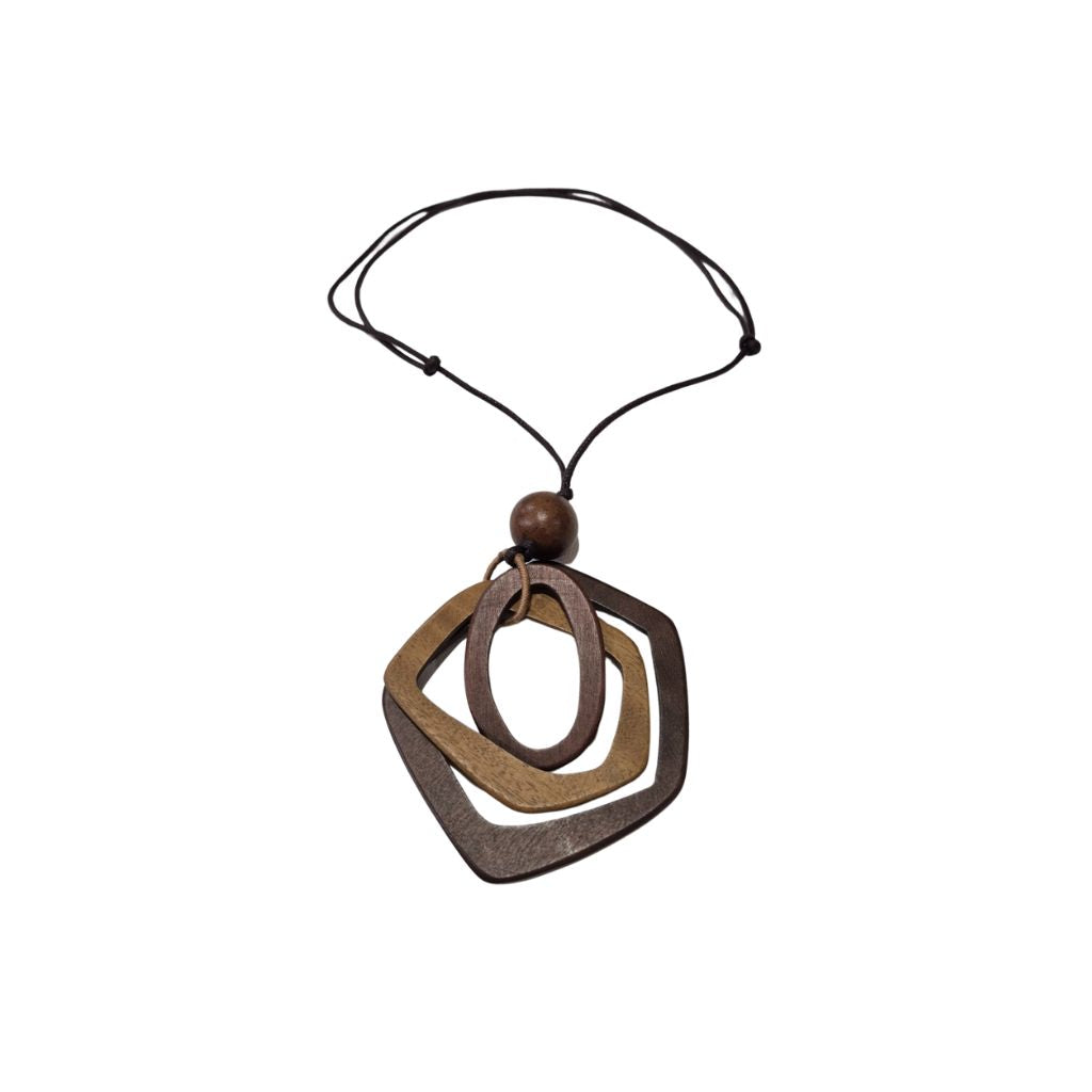 Tribal Trio Brown Necklace