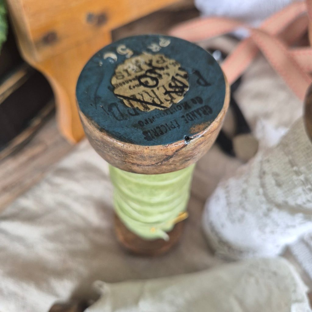 Vintage Bobbin with Velvet Ribbon