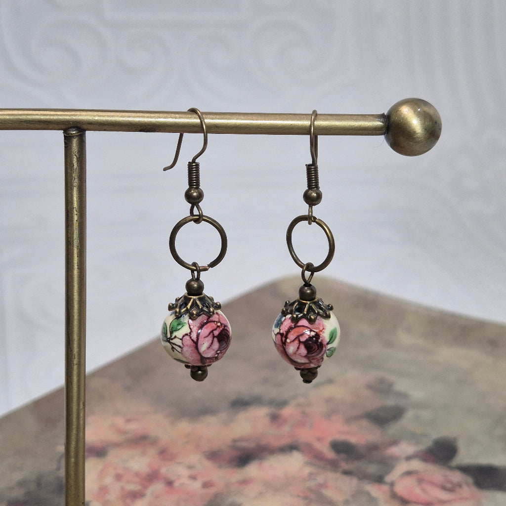 vintage inspired floral earrings