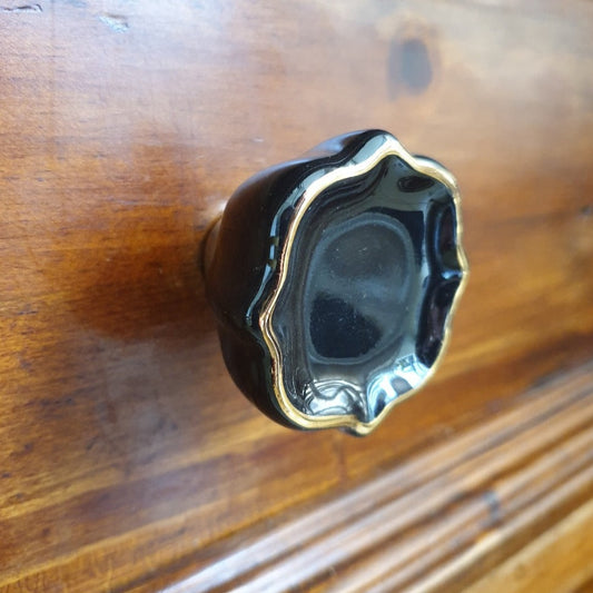 Regent Black Gold Ceramic Knob