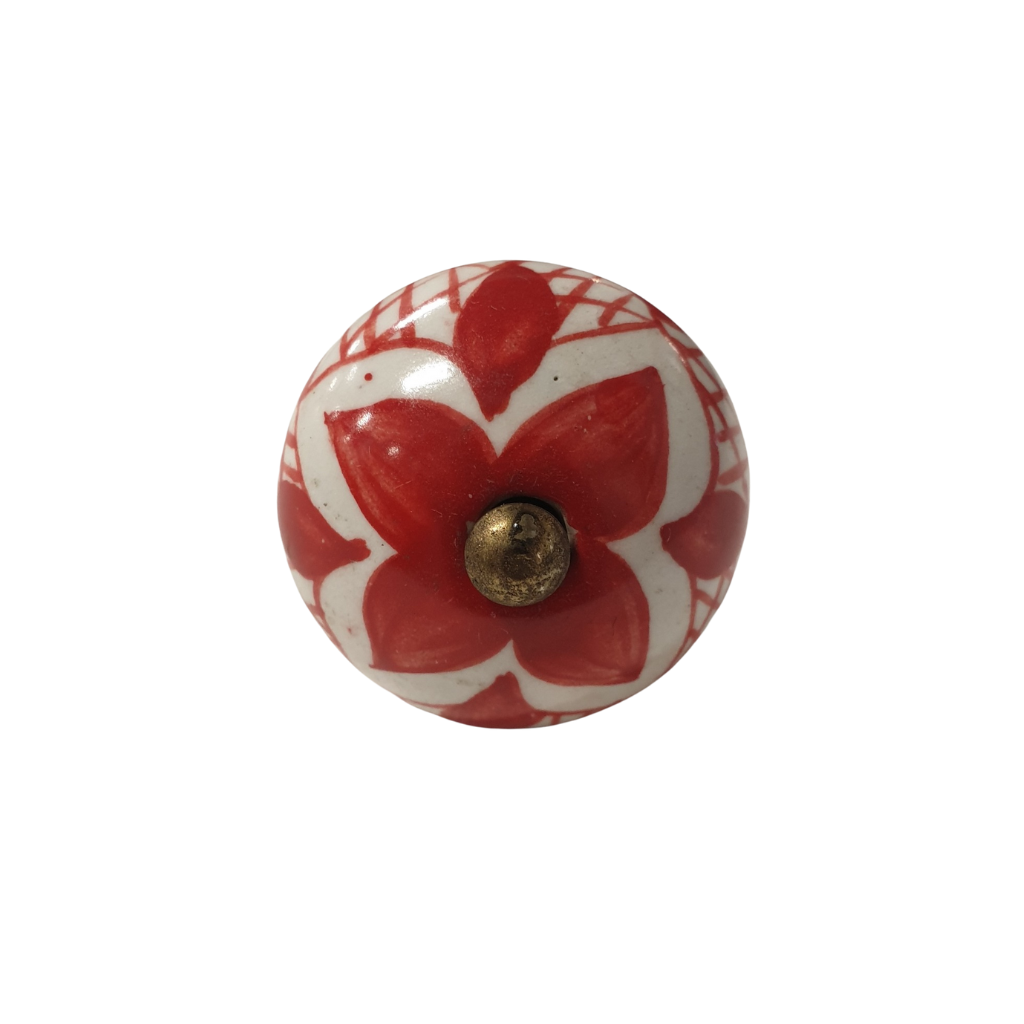 Cottage Red Ceramic Knob