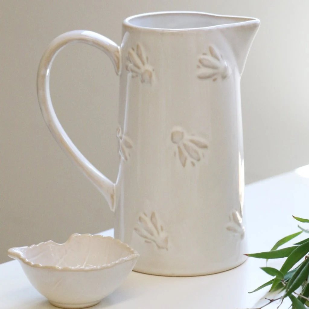 Large Cream Bee Jug