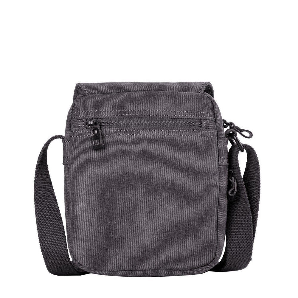 Classic Small Zip Front Cross Body Bag | Charcoal