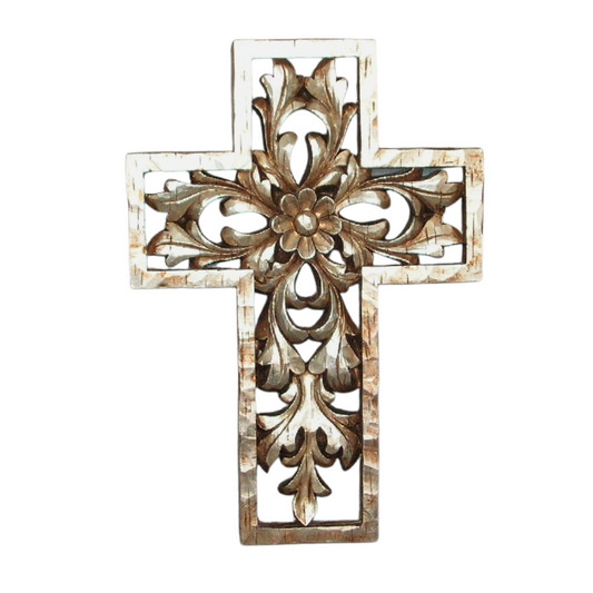 Floral Cross | Soft Gold